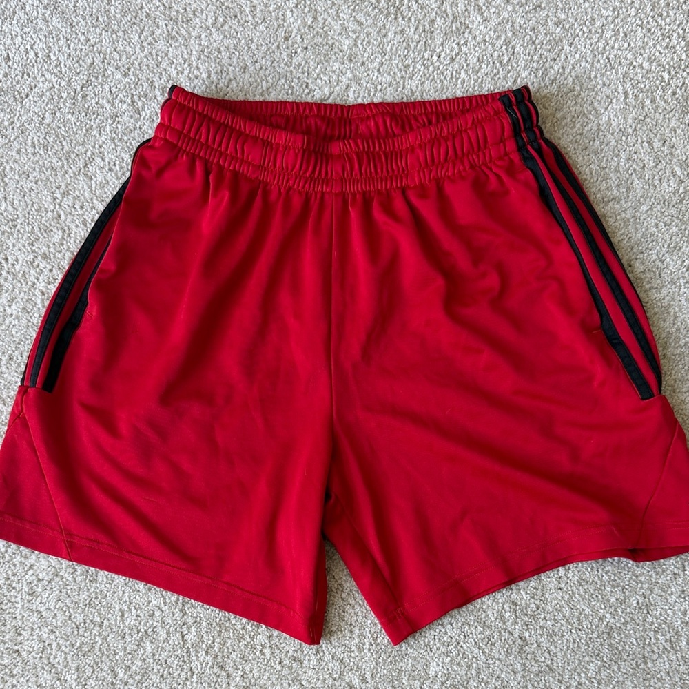 adidas Red Shorts with Black Logo Tag (men’s large)